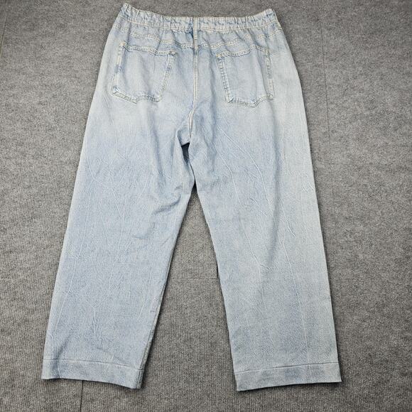 Rag & Bone Miramar Pants Womens 2XL Light Wash Denim Print Elastic Waist Jogger - Picture 7 of 7